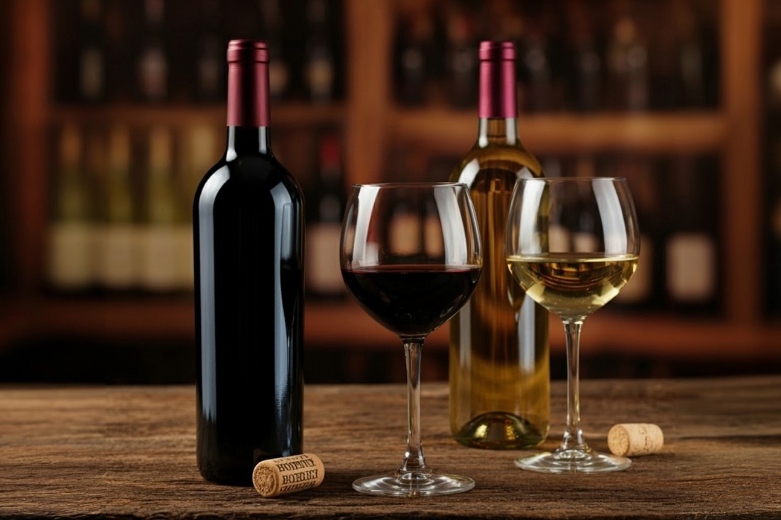 Großes Sortiment an Weinen