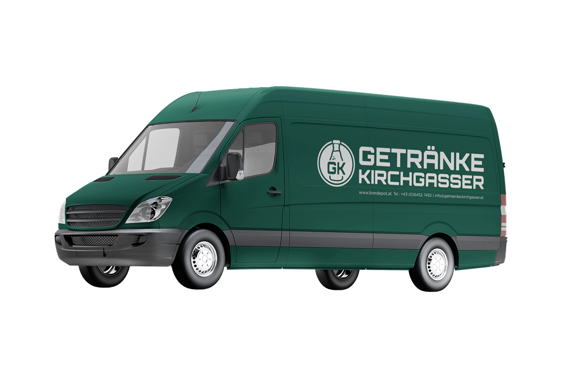 Großer Fuhrpark zum Ausliefern der Getränke